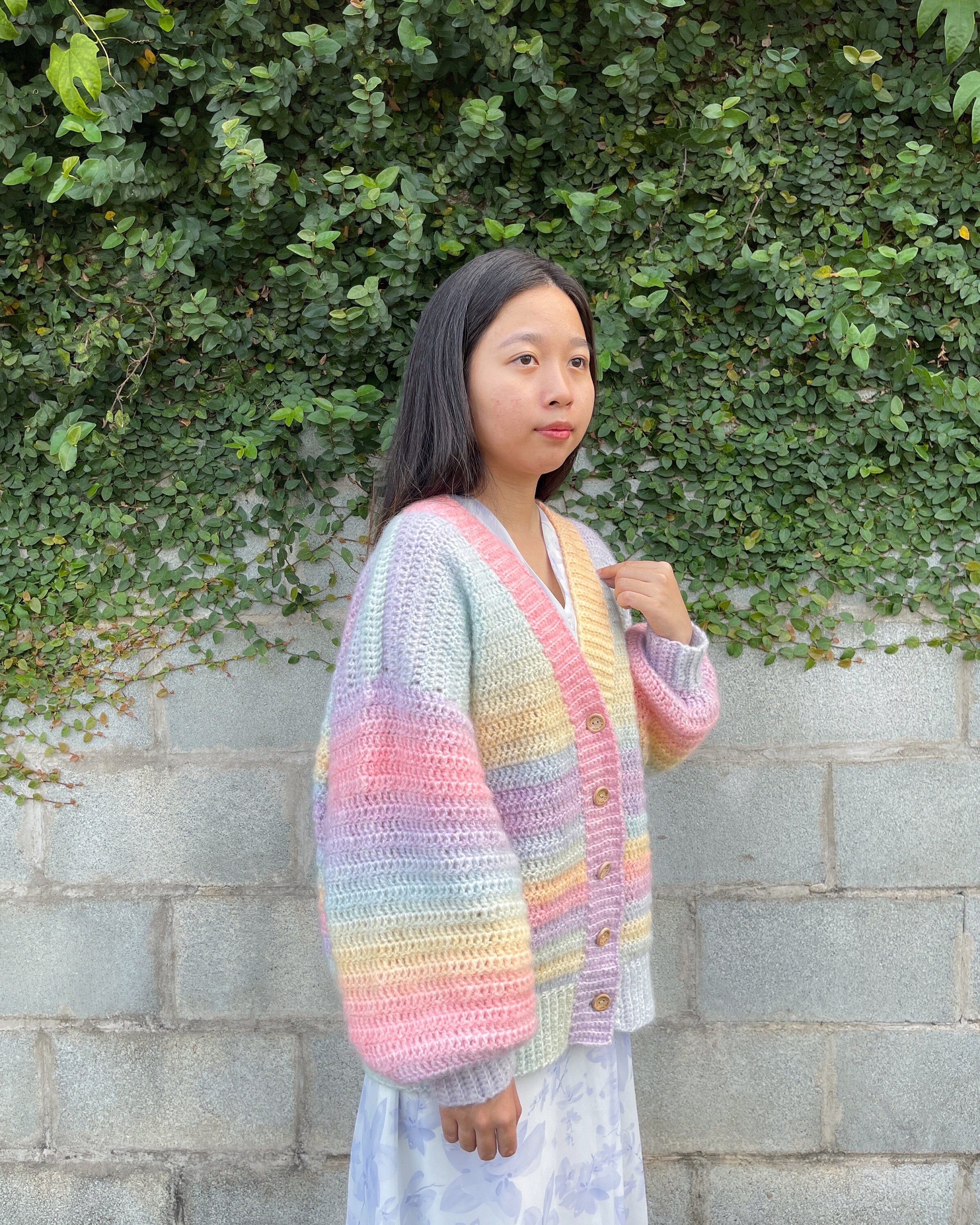 Fuzzy Rainbow Tie Dye Hand Knit Sweater Pastel Cardigan - Etsy