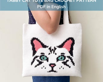 Crochet Cat Bag PDF Pattern in English, Easy Crochet Pattern For Beginners, Kawaii Cat Bag Tutorial Instant Download Crochet Pattern PDF