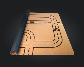 Personalized Cork Crawling Mat • Sustainable & Non-toxic Baby Play Mat • Eco-friendly Natural Rubber Play Mat • Street Design