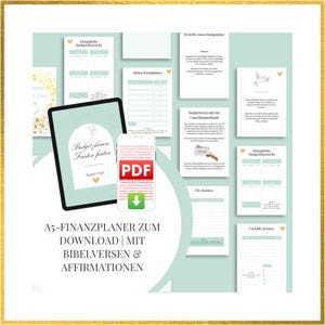 聖書の一節と断言を含む A5 ファイナンシャル プランナー PDF |予算計画 |エンベロープメソッドで保存する |ファイナンシャル プランナーの月間テンプレート