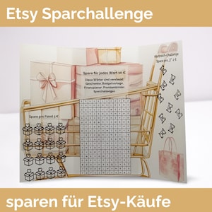 Etsy Sparchallenge | Suchrätsel und Abstreich-Spar-Challenge | Geld sparen für deine Etsy-Wunschliste | Sparen mit der Umschlagmethode