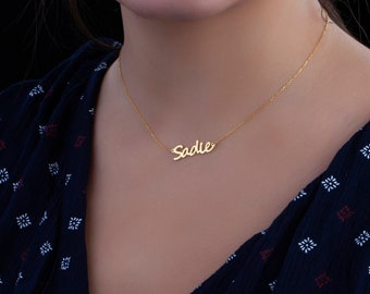 Personalized Name Necklace - Custom Name Necklace - Name Necklace - Script Name Necklace - Personalized Gift - 14K Solid Gold Necklace