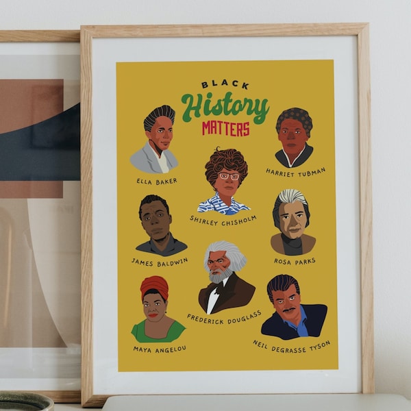 Black History Digital Wall Art, Downloadable File, Black Leaders, and Civil Rights Activists Poster and Decor