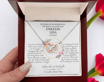 Enkelin Firmung, Konfirmation Geschenk - schöne Herz-Halskette | kleine Geschenke für Enkelin | Oma Enkelin Kette | Kette personalisiert |