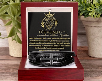 Sohn Geschenk | einzigartiges Armband mit veganem Leder | kleine Geschenke für Sohn zu Weihnachten | Mutter Sohn Geschenk