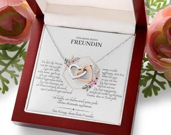 Freundschafts Geschenk beste Freundin - Ineinandergreifende Herz Halskette | personalisiertes Geschenk | Weihnachtsgeschenke  Freundin