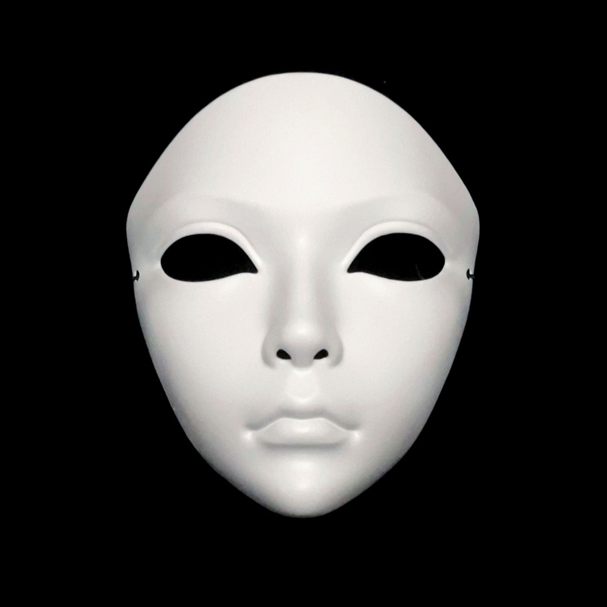 White Paper Mache Face Mask Plain White Cane Fibre Rigid Paper Masks Fancy  Dress Crafting 