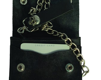 LEATHER WALLET with Belt Chain Alchemist Biker Wallet with skull and rose by Alchemy Gothic Unisex