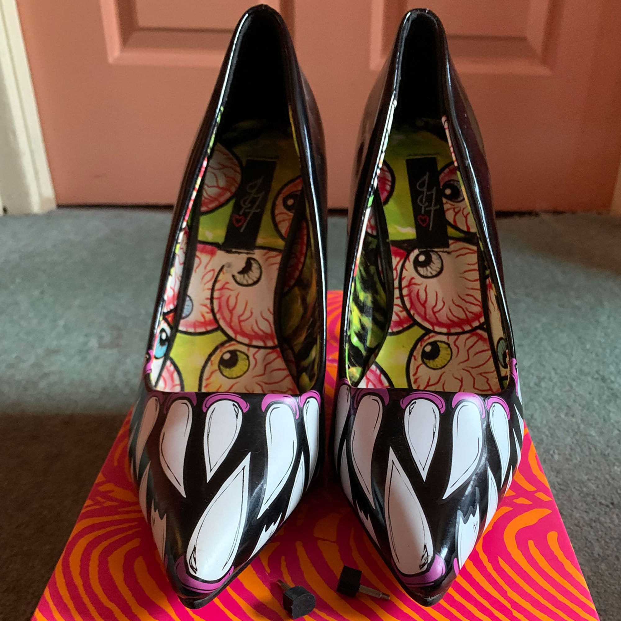 Iron Fist TIMMY CHEW Teeth Design UK Size 6 High Heels Vegan Spare