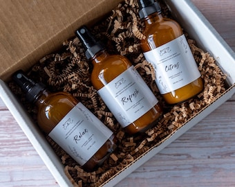 Room Sprays, Air Freshener, Aromatic, Eucalyptus, Spearmint, Orange, Patchouli, Lavender, Chamomile, Amber Glass Jars, Housewarming Gifts