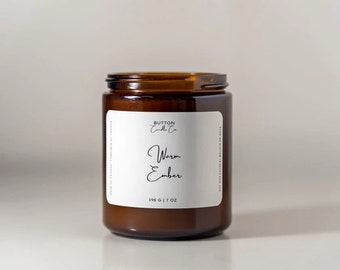 Warm Ember, Amber Candle, Soy Candle, Non Toxic Candles, Candle, Soy, Amber Jar Candle, Candle Scents, Handmade, Local