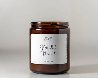 Mindful Moment, Namaste, Soy Candle, Non Toxic Candles, Candle, Soy, Amber Jar Candle, Candle Scents, Eco-Friendly, Handmade, Local