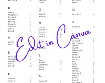 Minimalist Wedding Seat Chart Template, Please Find Your Seat, Digital Size 18in x 24in, Canva Editable Digital Download