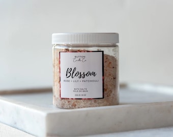 Floral Bath Salts 8oz, Soaking Salts, Relaxing Salts, Self Care Gifts, Rose Bath Salts, Gifts for Her, Small Gifts
