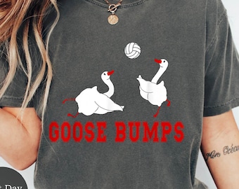 Goose Bumps Volleyball Tshirt, Funny Volleyball Team Shirt, Sport Shirt, Cute Ducks Volleyball Tee, Volleyball Coach Gift Tshirt, Xmas Gift