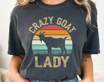 Crazy Goat Lady T Shirt, Farm Girls Shirt, Ladies Farm Animal T Shirt, Easily Distracted By Goat T-Shirt, Funny Farm Shirt