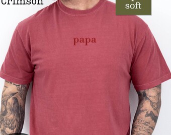 Embroidered Papa Shirt: Comfort Colors Ring-Spun Cotton Tee