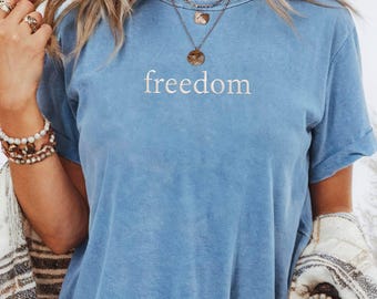 Embroidered Freedom Shirt: Patriotic Civil Rights Tee