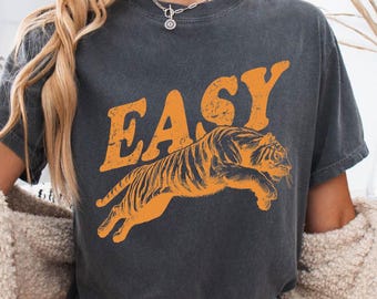 Easy Tiger Comfort Colors T-Shirt, Retro Graphic Tee