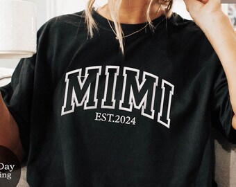 Embroidered Mimi Shirt: New Grandma Gift, Comfort Colors Tee