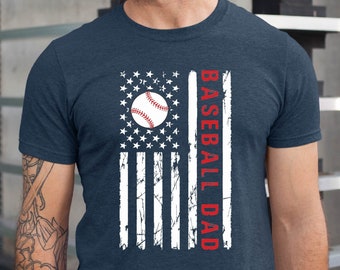 Baseball Dad Shirt, Dad USA Flag Shirt, Baseball Dad Tee, Fathers Day Gift, American Flag Shirt, Game Day Shirt, Gifts for Baseball Lover