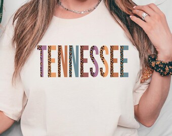 Leopard Tennessee Shirt, Tennessee Shirt College Apparel, Tennessee Shirt, Vacation Shirt, Tennessee Gifts, College Shirt, Game Day Shirt