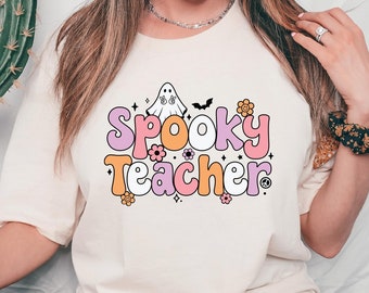 Spooky Teacher Halloween Shirt, Retro Style