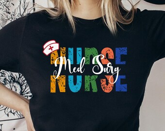 Med Surg Nurse Shirt: Groovy Registered Nurse Tee
