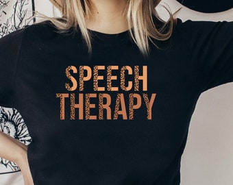Leopard Speech Therapy Shirt: SLP Gift, Chenille Patch Tee