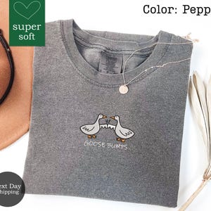 Embroidered Goose Comfort Colors T-Shirt: Unisex Cozy Tee