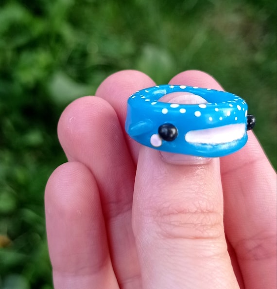 Handmade Polymer Clay Animal Rings Whale Shark Tiger Platypus