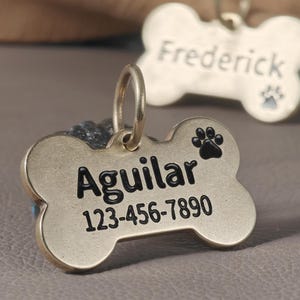 Médaillons personnalisés en os avec gravure profonde - Médaillon personnalisé pour identification d'animal de compagnie, médaillons pour chiens et chats, cadeaux de collier en cuivre rustique