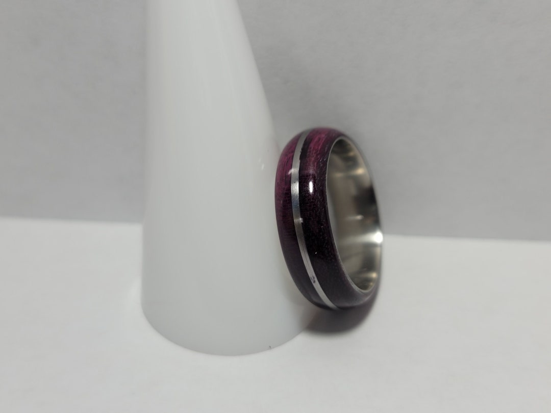 Dual Inlay Titanium Ring - Etsy