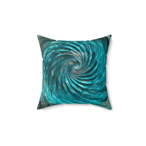 Pillow, Blue Swirl Square Pillow