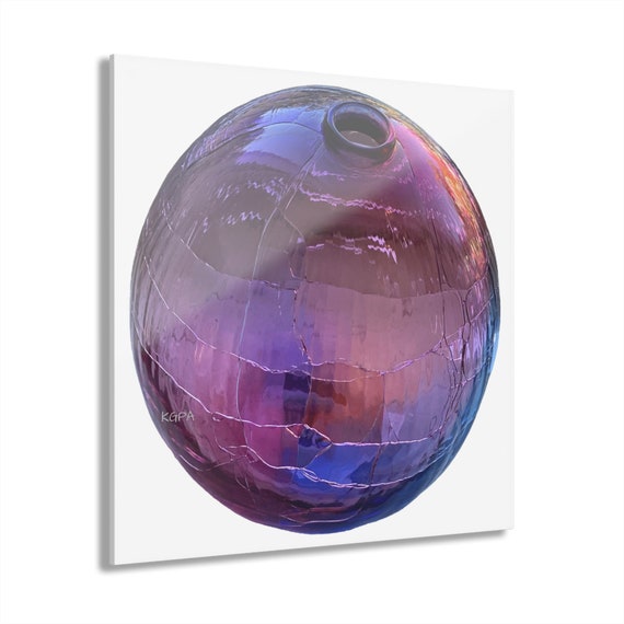 Acrylic Prints. Purple ball 2. (French Cleat Hanging)