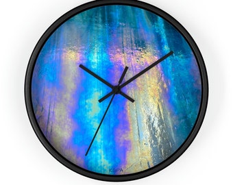 Wall Clock. Iridescent Blue.
