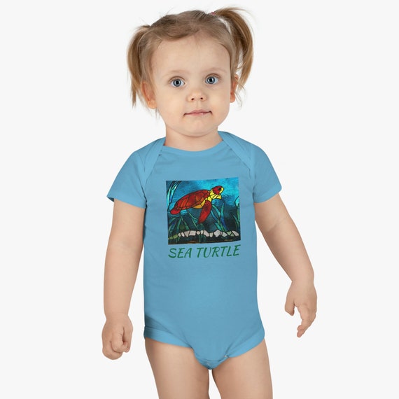 Baby Short Sleeve Onesie® Sea Turtle