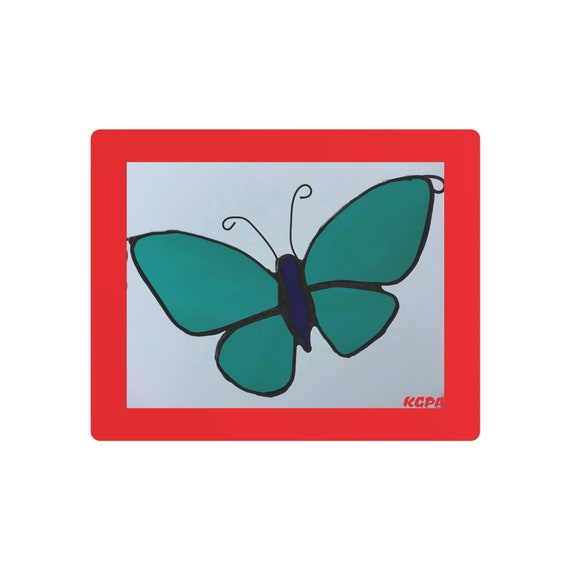 Blue Butterfly Metal Art Sign, Blue Butterfly