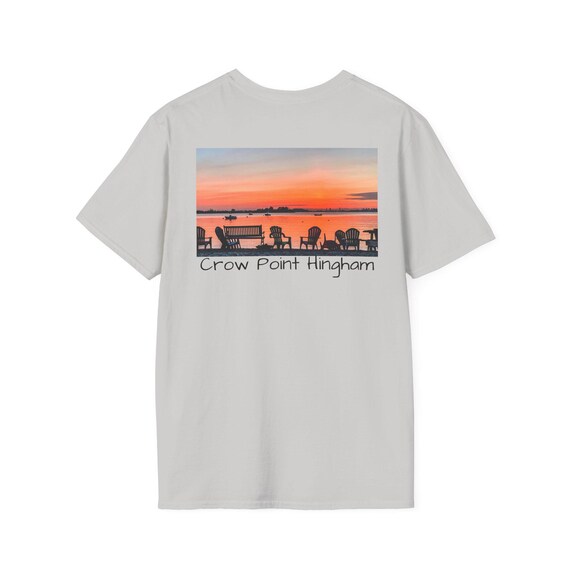 Sunset Beach Crow Point Hingham Unisex Softstyle T-Shirt, Ocean Lover Tee, Coastal Vibes Shirt, Beach Sunset Top, Massachusetts Gift