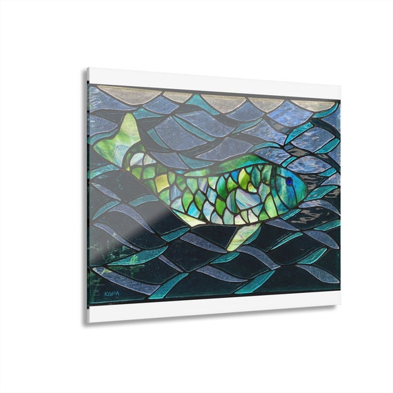 Acrylic Prints. Blue Fish. (French Cleat Hanging)