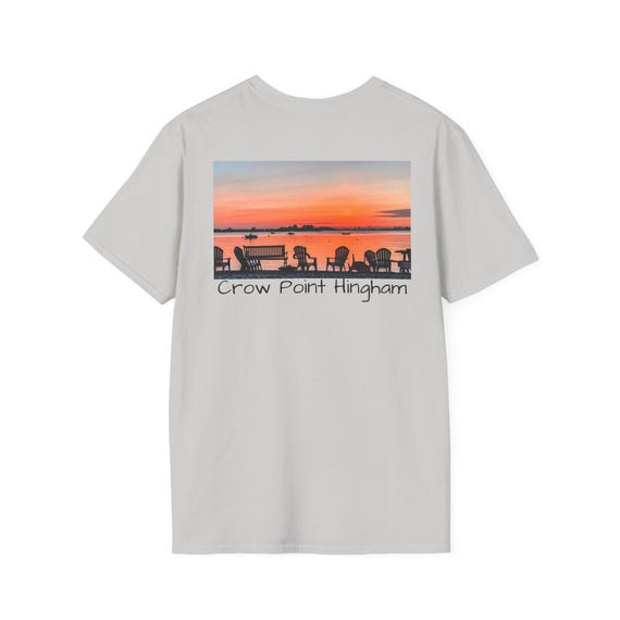 Sunset Beach Crow Point Hingham Unisex Softstyle T-Shirt, Ocean Lover Tee, Coastal Vibes Shirt, Beach Sunset Top, Massachusetts Gift