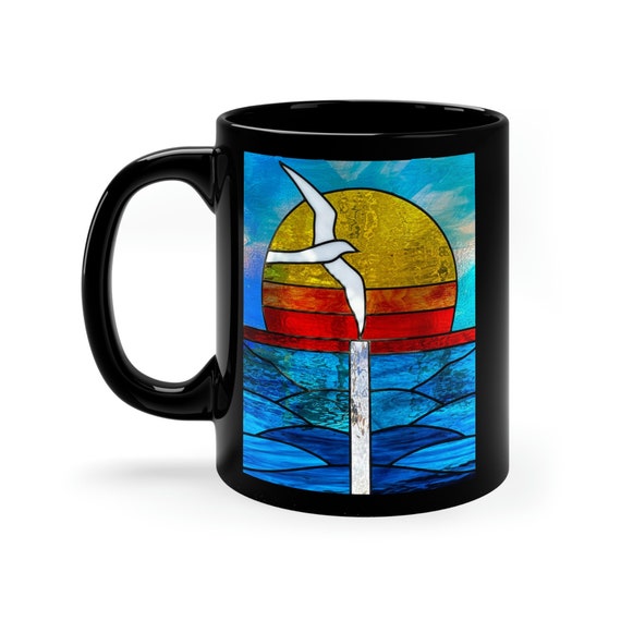 Mug, Sunset  Moonset, 11oz Black Mug