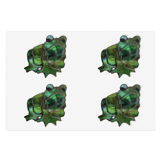 Grumpy Frog Sticker Sheet: Water-Resistant Vinyl
