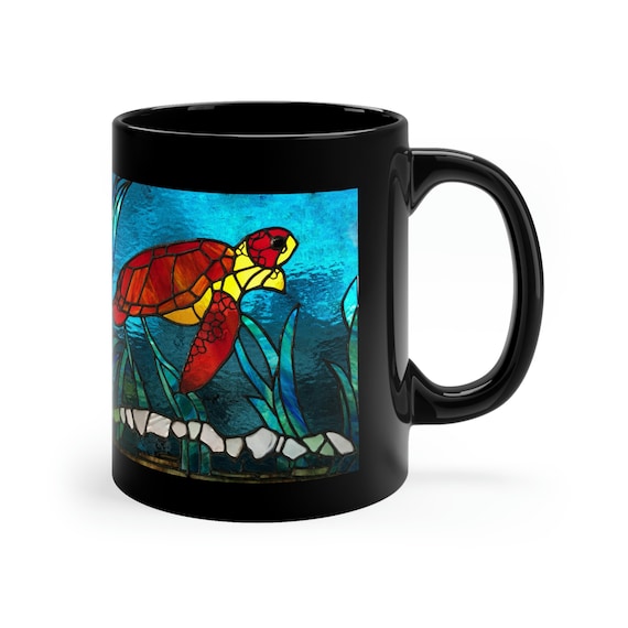 Mug, Sea Turtle 11oz Black Mug