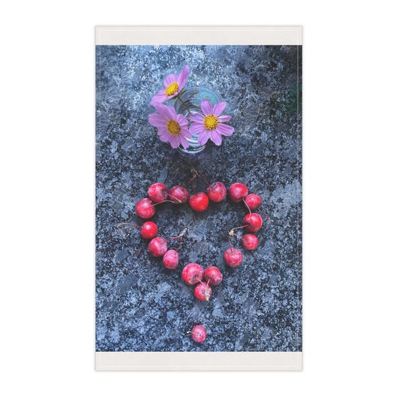 Crabapple Heart Kitchen Towel: Decorative Print