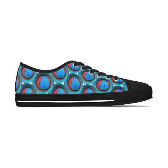 Women's Low Top Sneakers, Blue Basketball