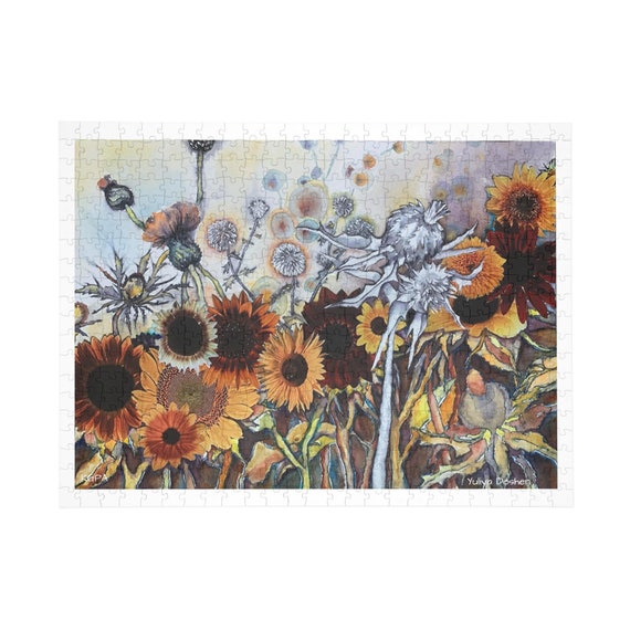 Puzzle (96, 252, 500, 1000-Piece). Yuliya Doshen Sunflowers.