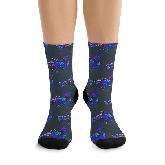 Blue Lobster Recycled Poly Socks