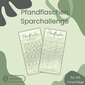 Sparchallenge Pfandflaschen Budgeting A6 Umschlagmethode Sparziel