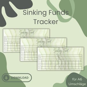 Sinking Fund Tracker Budgeting A6 Envelope Method